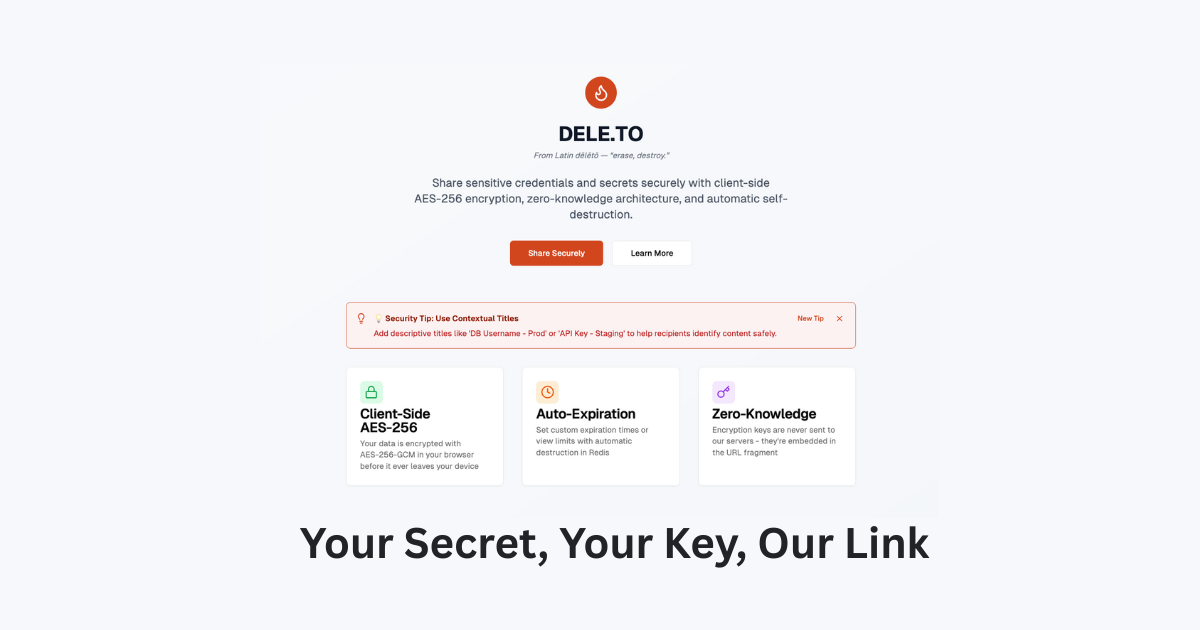 DELE.TO Secure Sharing - Farcaster Mini Apps
